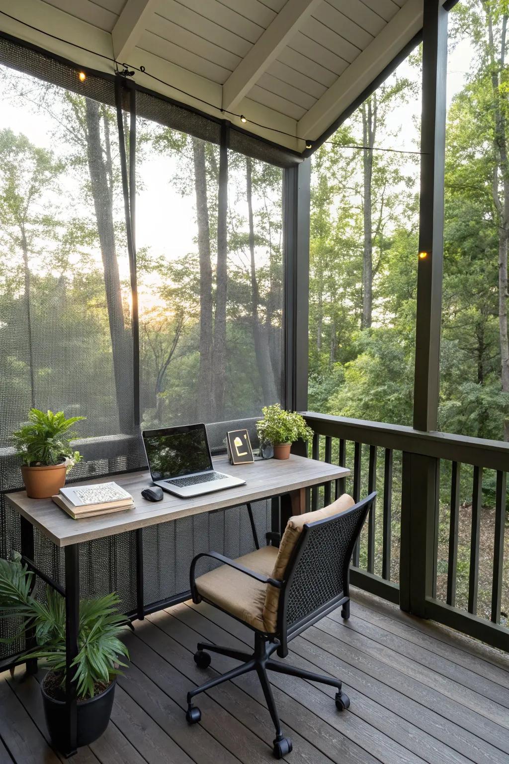 A serene and inspiring workspace amidst nature.