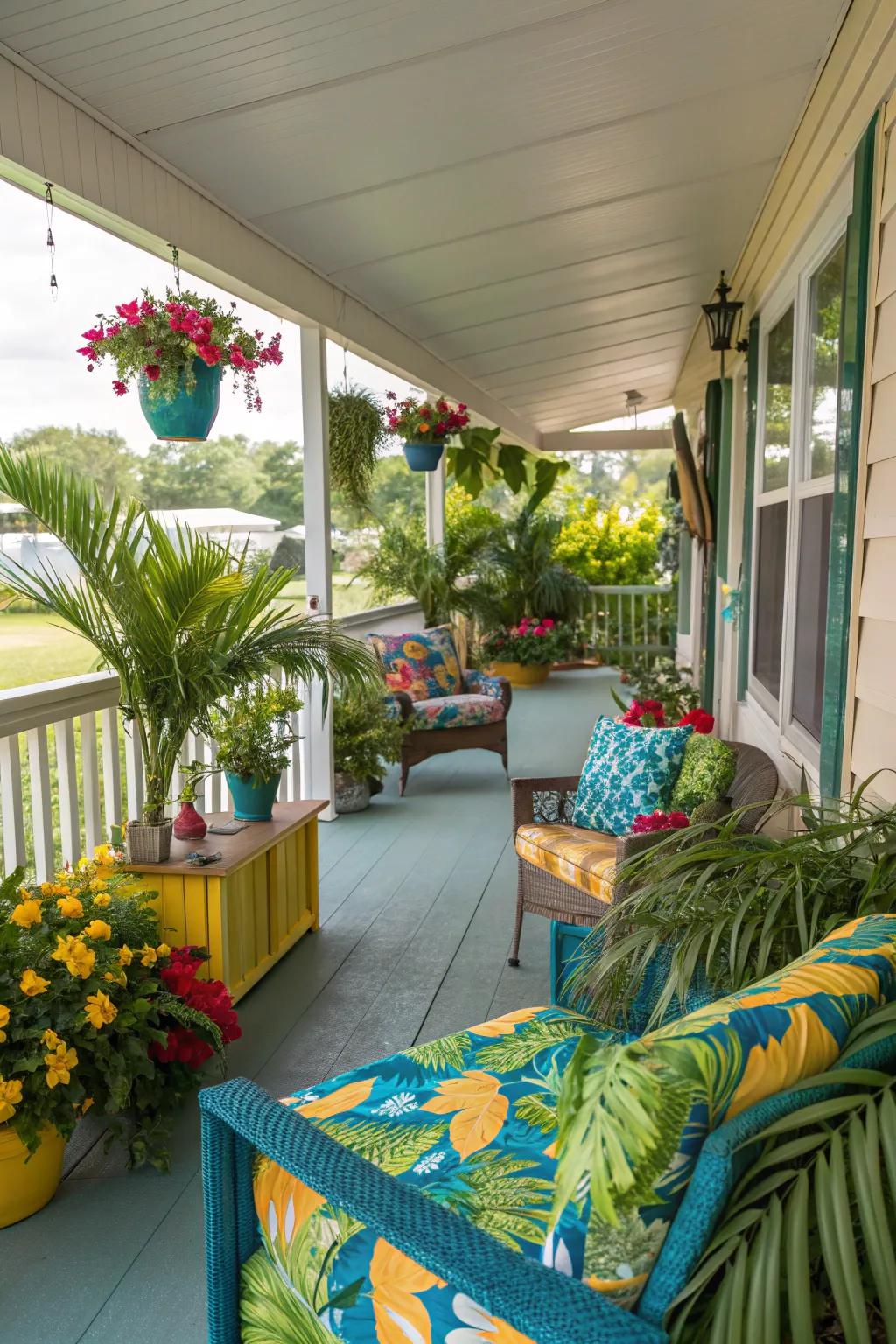 Turn your porch into a lush tropical paradise.