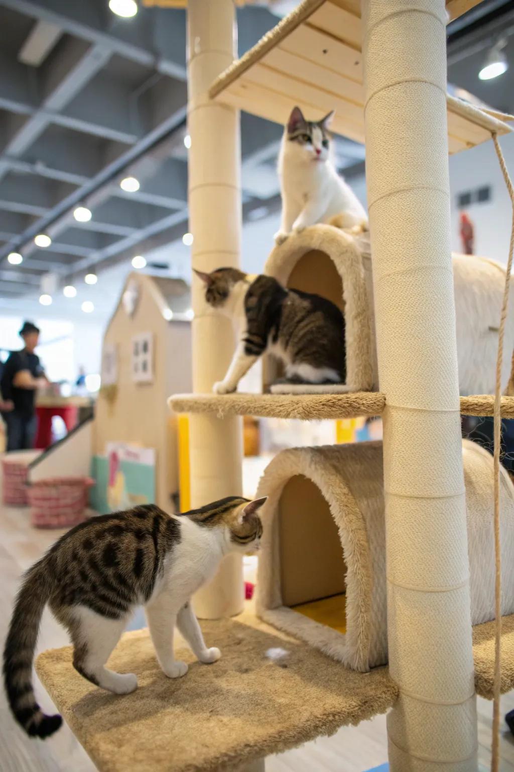 Interactive features keep your cats entertained.