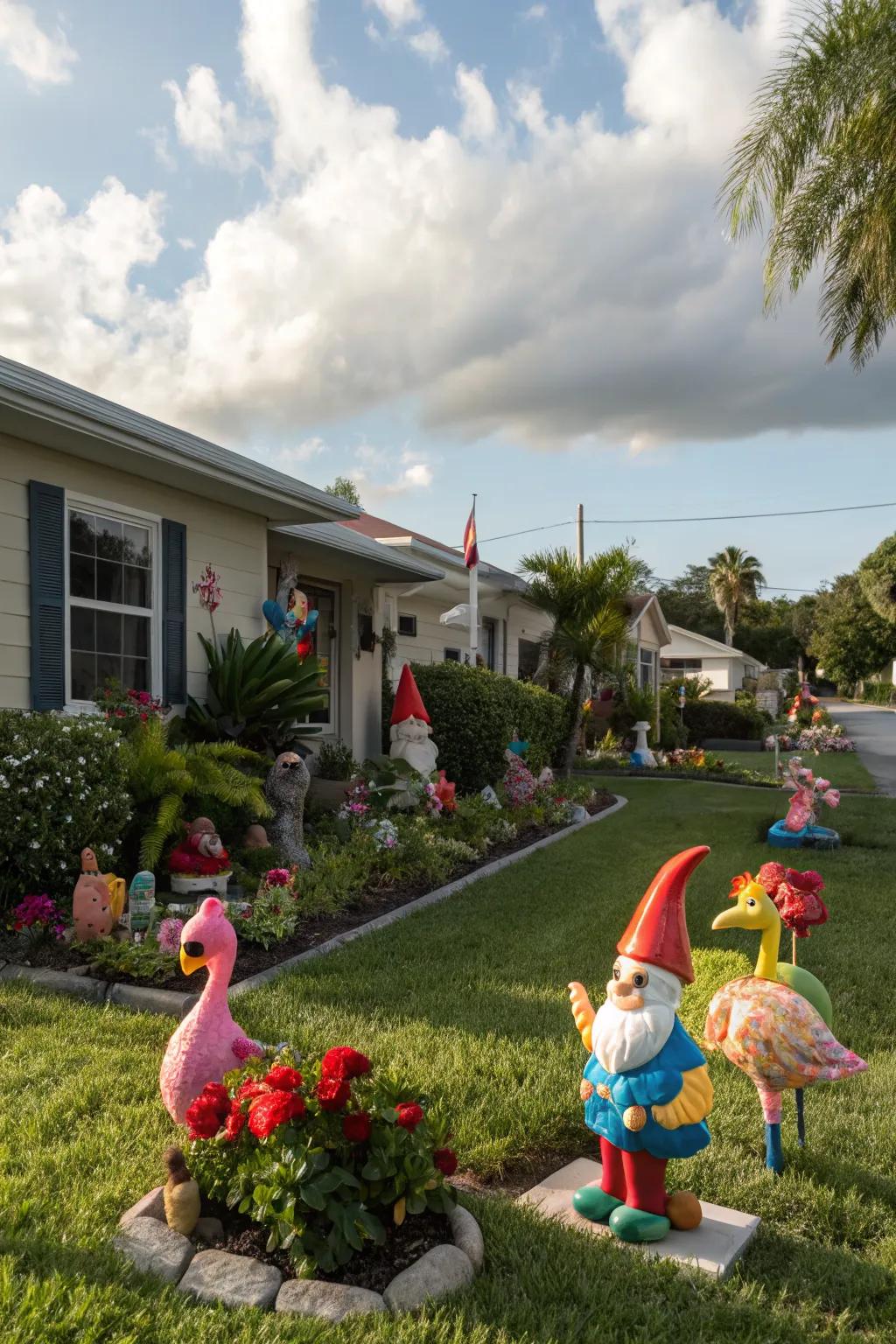 Whimsical elements add personality and charm to your garden.