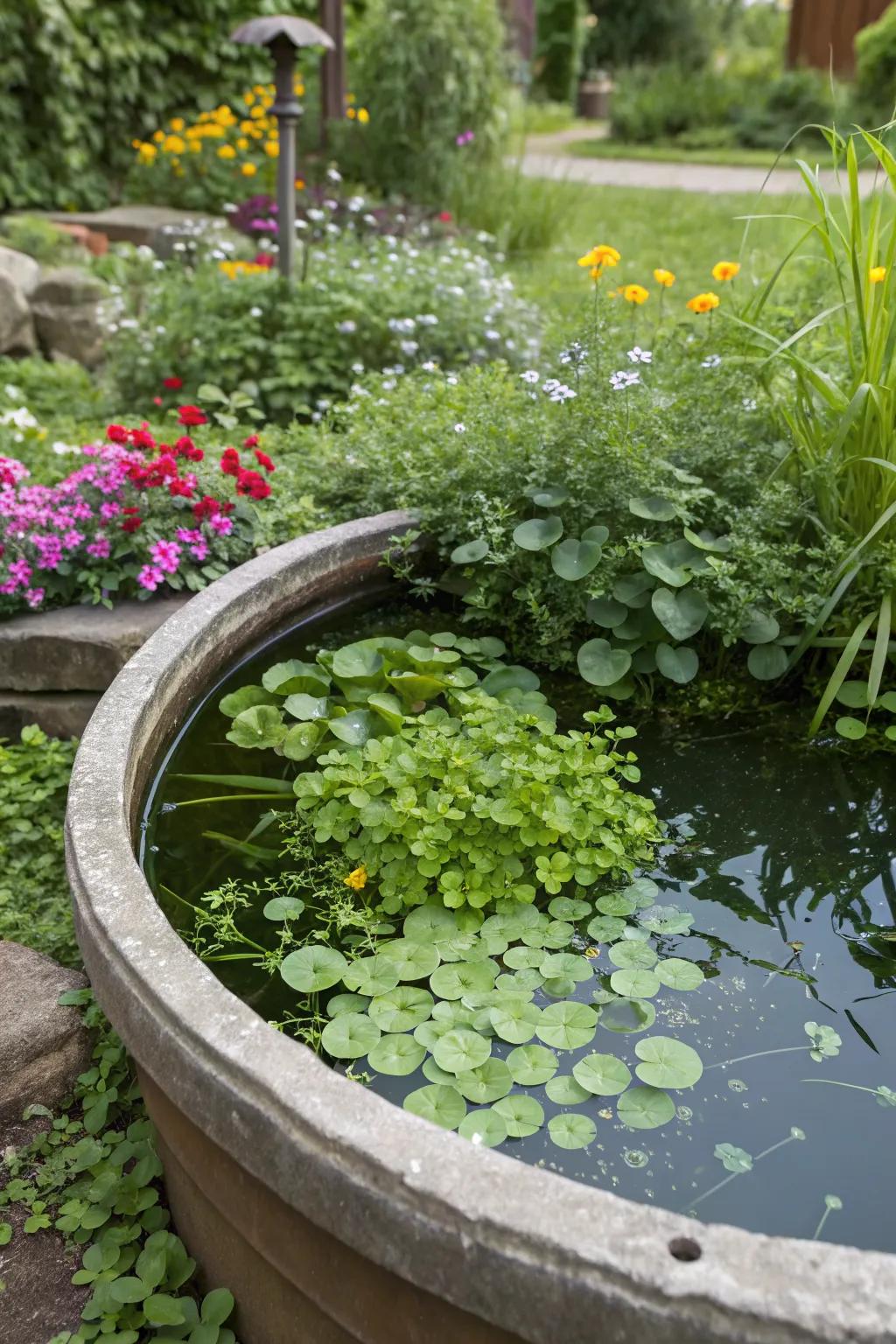 Edible plants add utility and beauty to your pond.