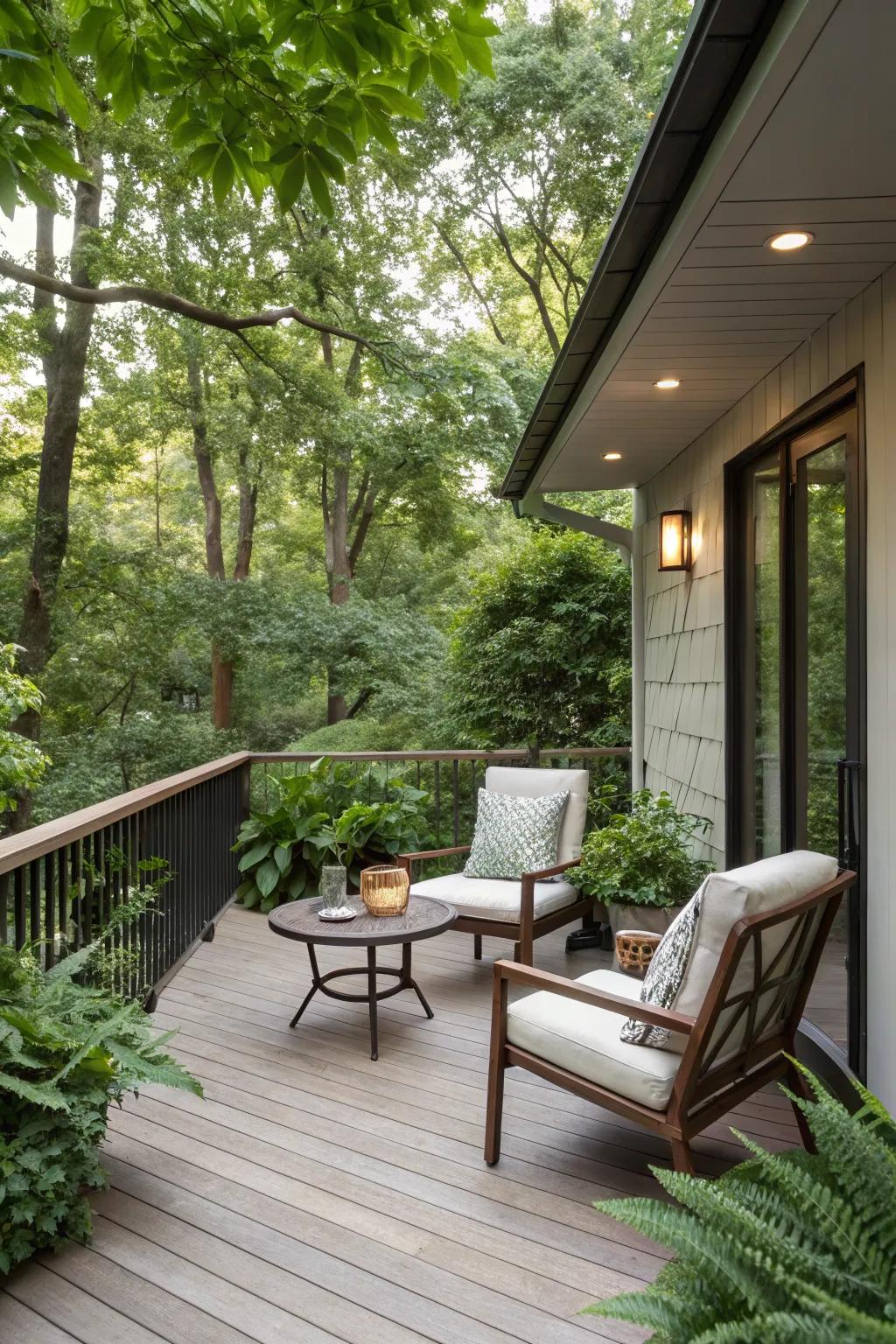 A minimalist approach creates a serene and inviting deck space.