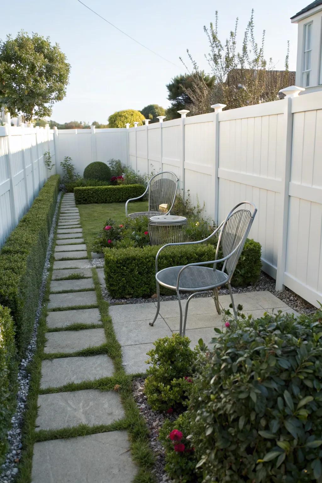 Modern minimalism offers a sleek and stylish garden atmosphere.