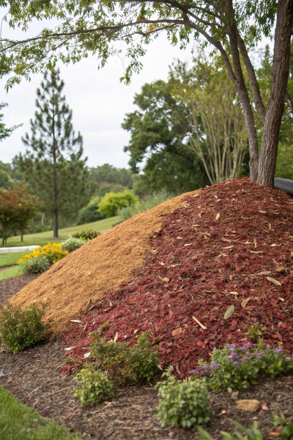 Add a polished look with decorative mulch.