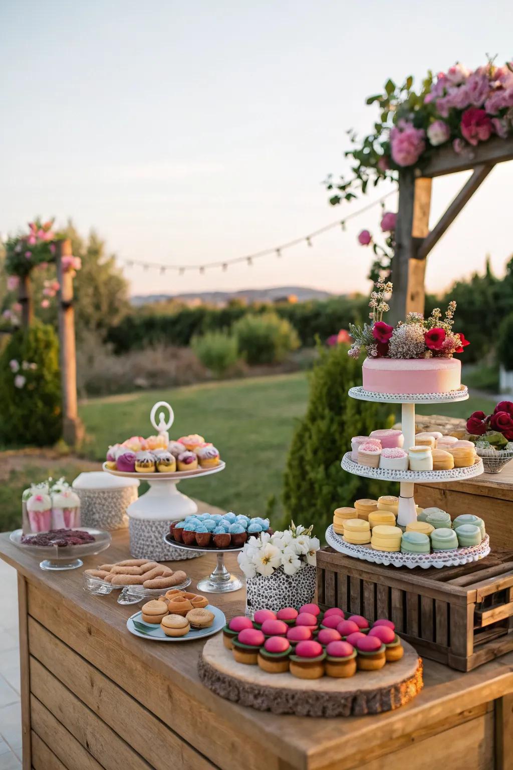 A sweet treat with an interactive dessert station.