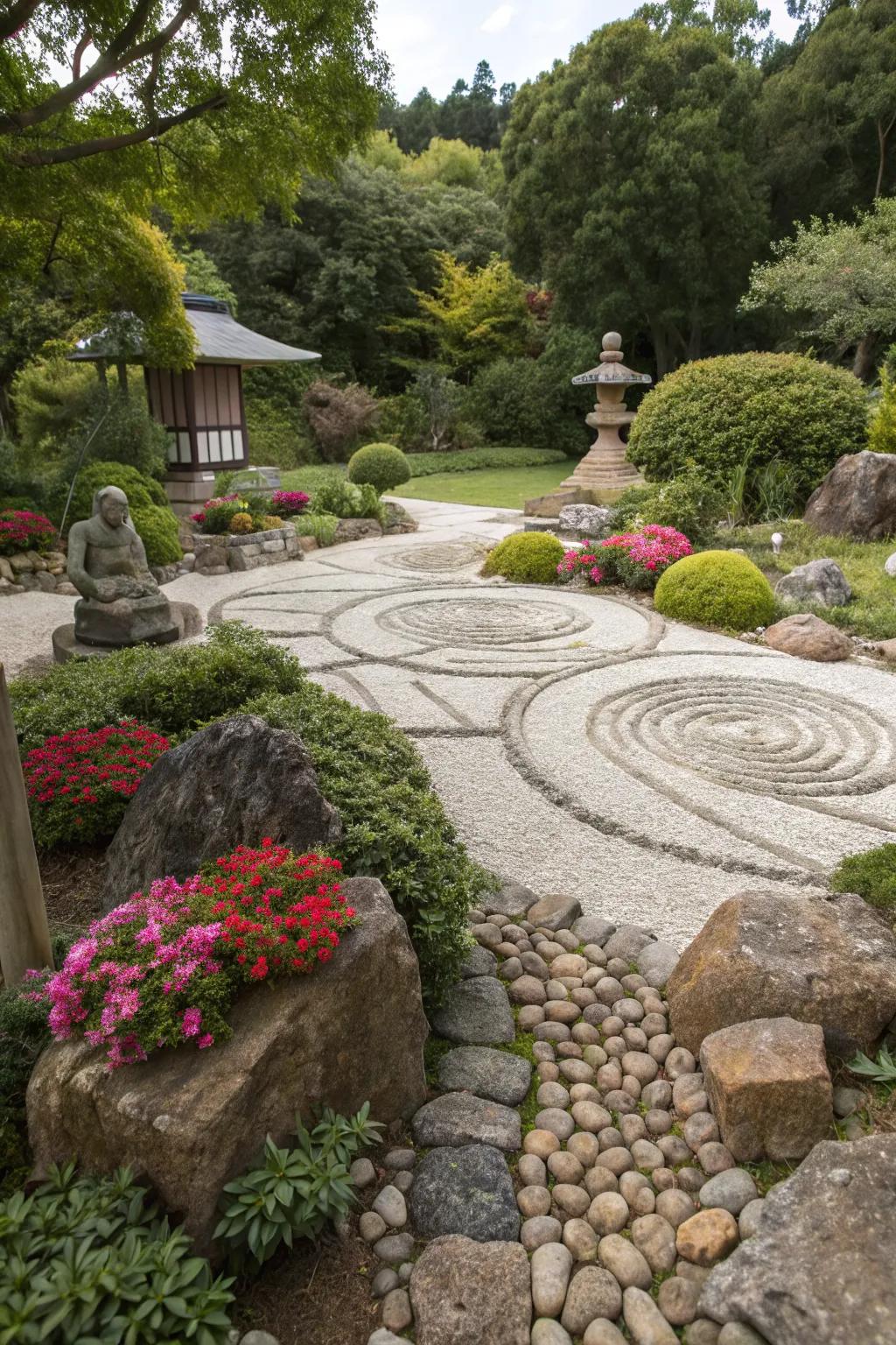 Personalize your garden with art that complements your pebbles.