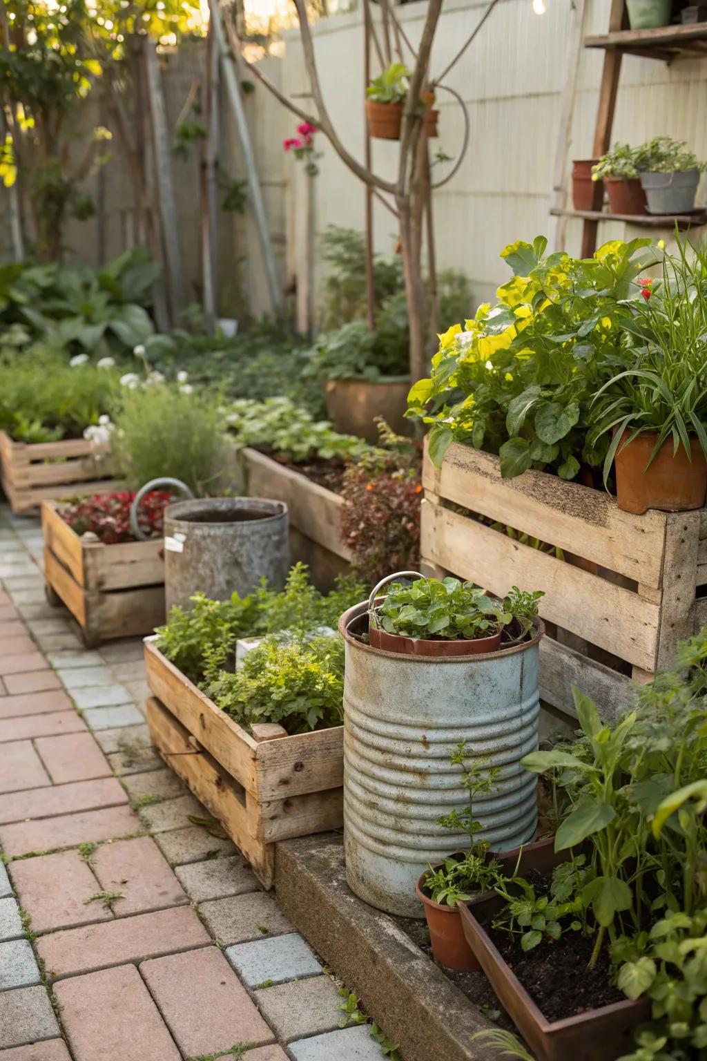 Recycled materials make unique and eco-friendly planters.