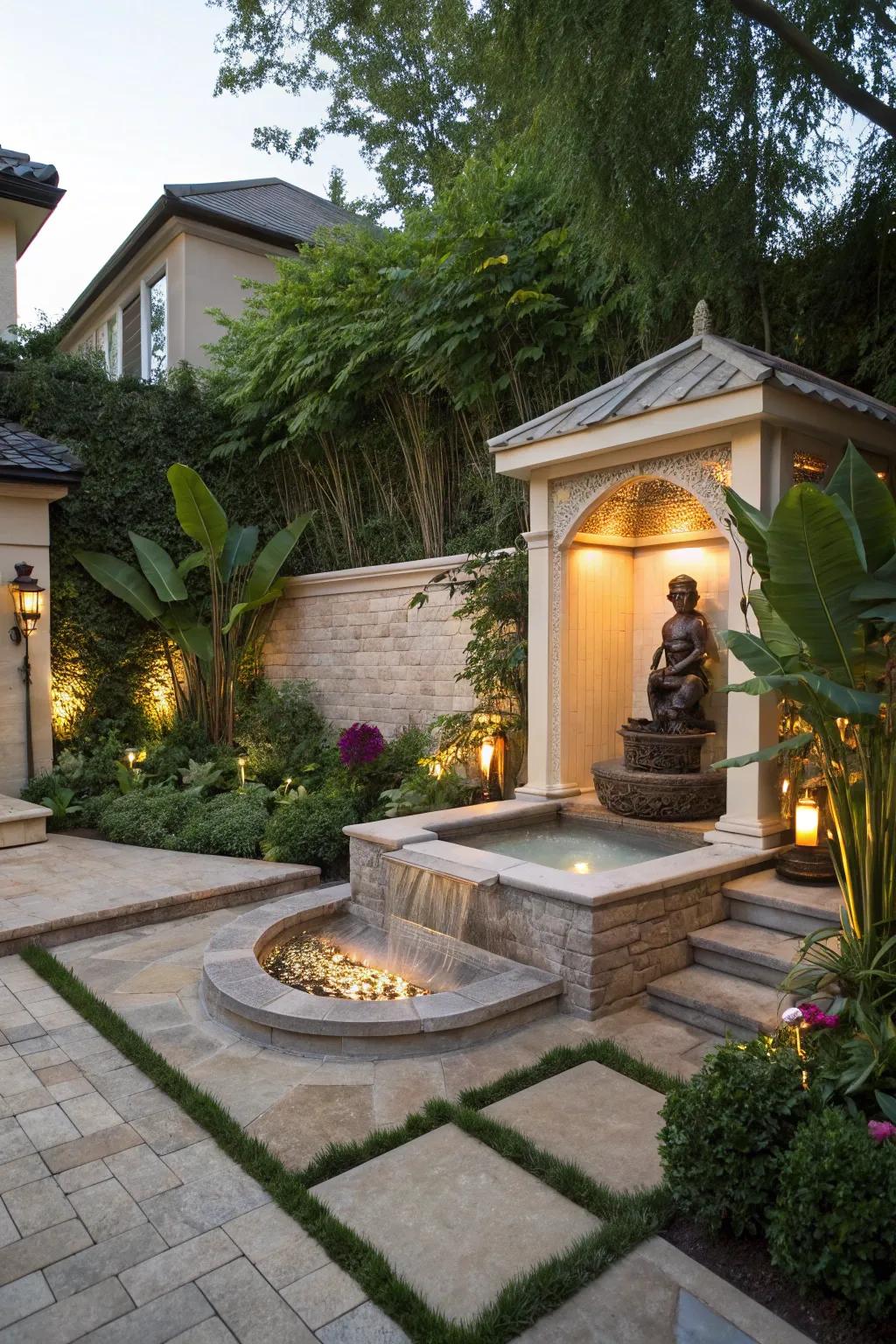 Artistic elements add a personal touch to your spa.