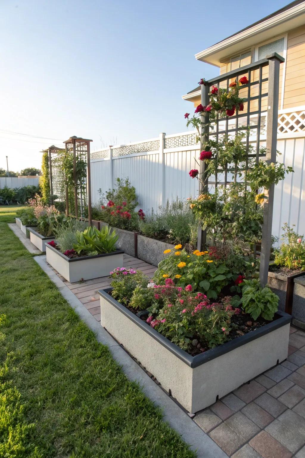 Vertical planters maximize space and style.