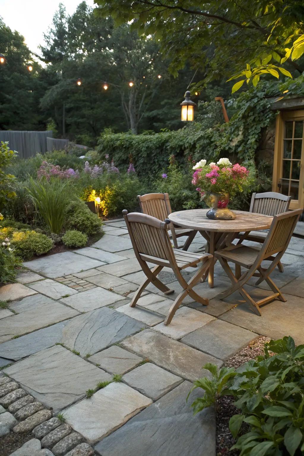 Create a chic outdoor space with stone patio pavers.