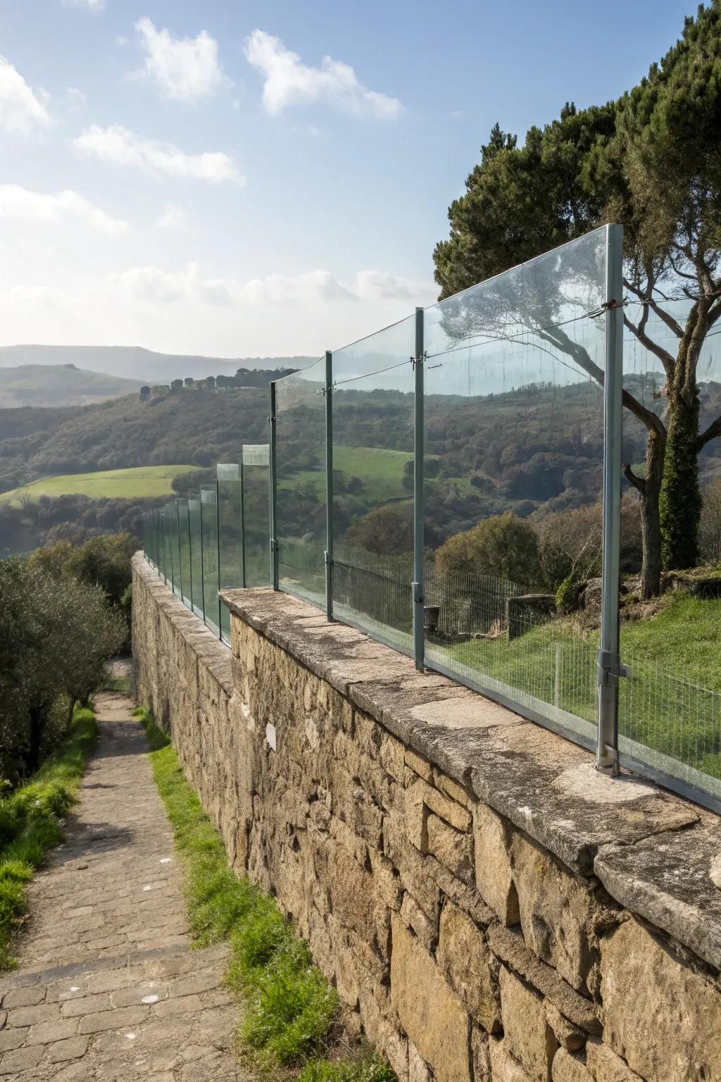 Minimalist elegance with glass panels.