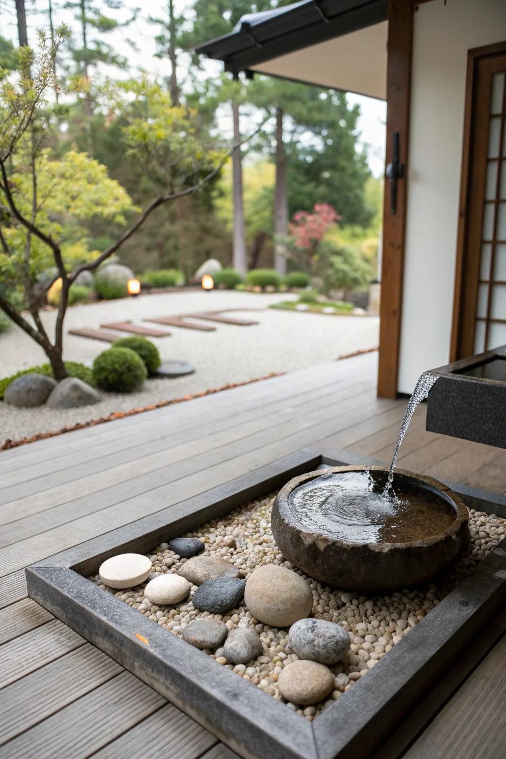 A zen corner offers a peaceful retreat on your deck.