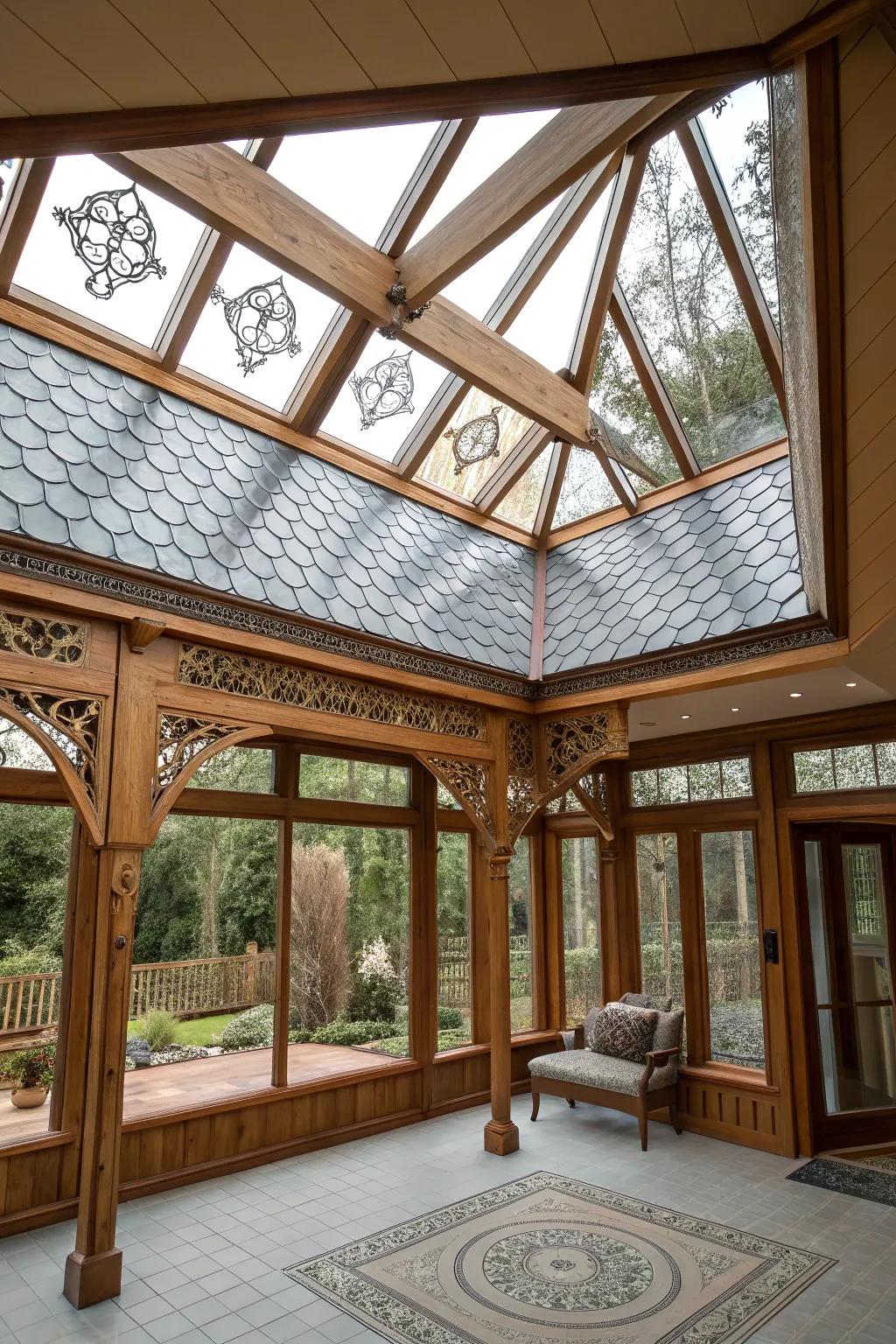 Custom designs personalize your sunroom with unique features.