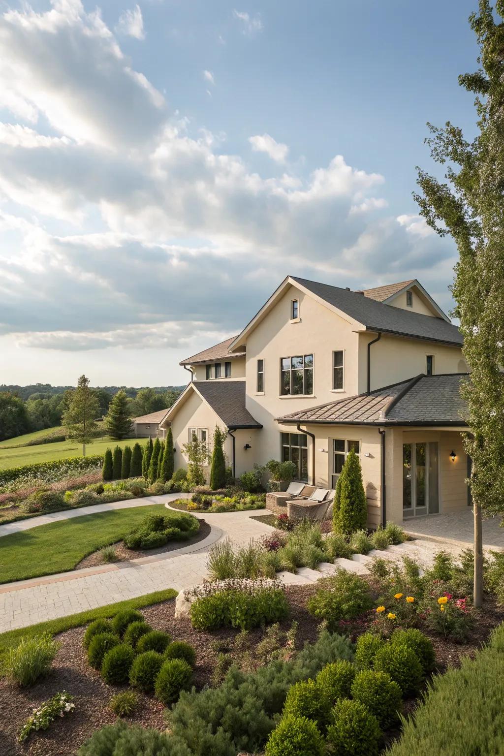Beige exteriors offer a refined and elegant look.