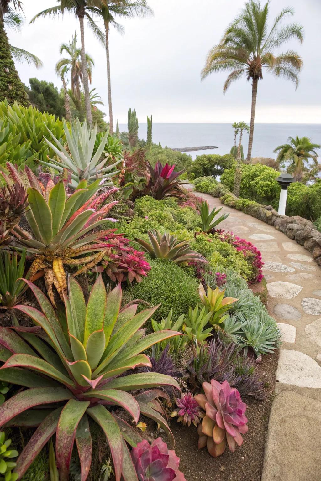 Unexpected plant pairings create intrigue.