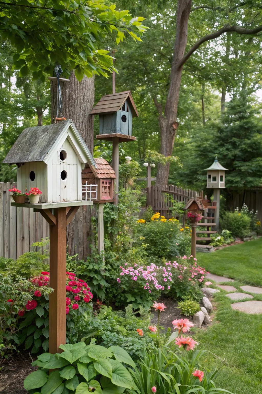 A bird habitat invites nature and melody to the backyard.
