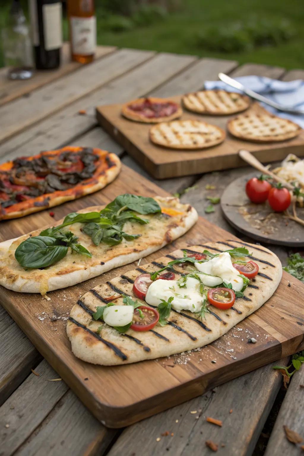Grilled flatbreads are a delicious and versatile addition to any BBQ.