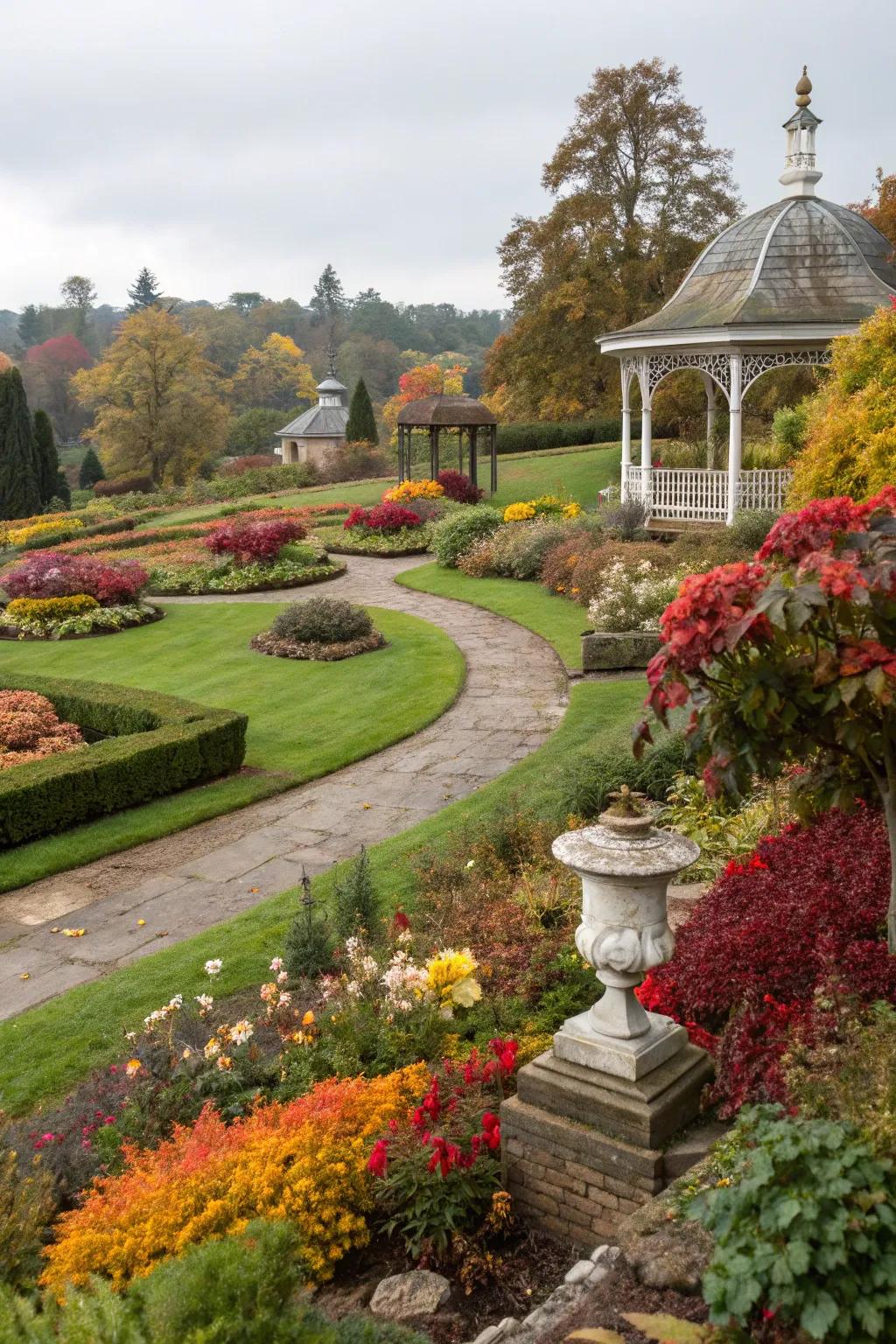 Seasonal displays keep the garden vibrant and engaging.
