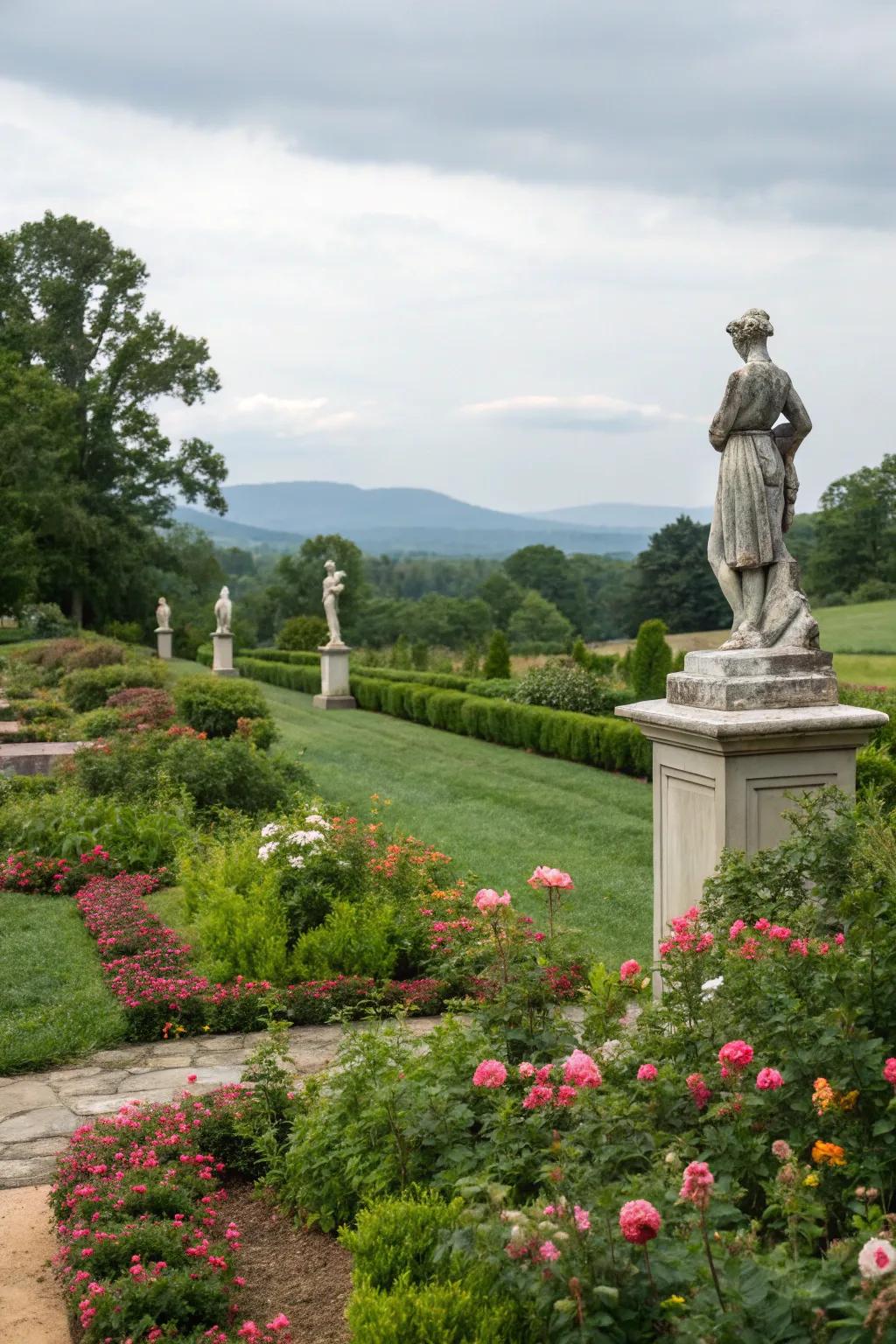 Sculptural elements add artistic flair to your landscape.