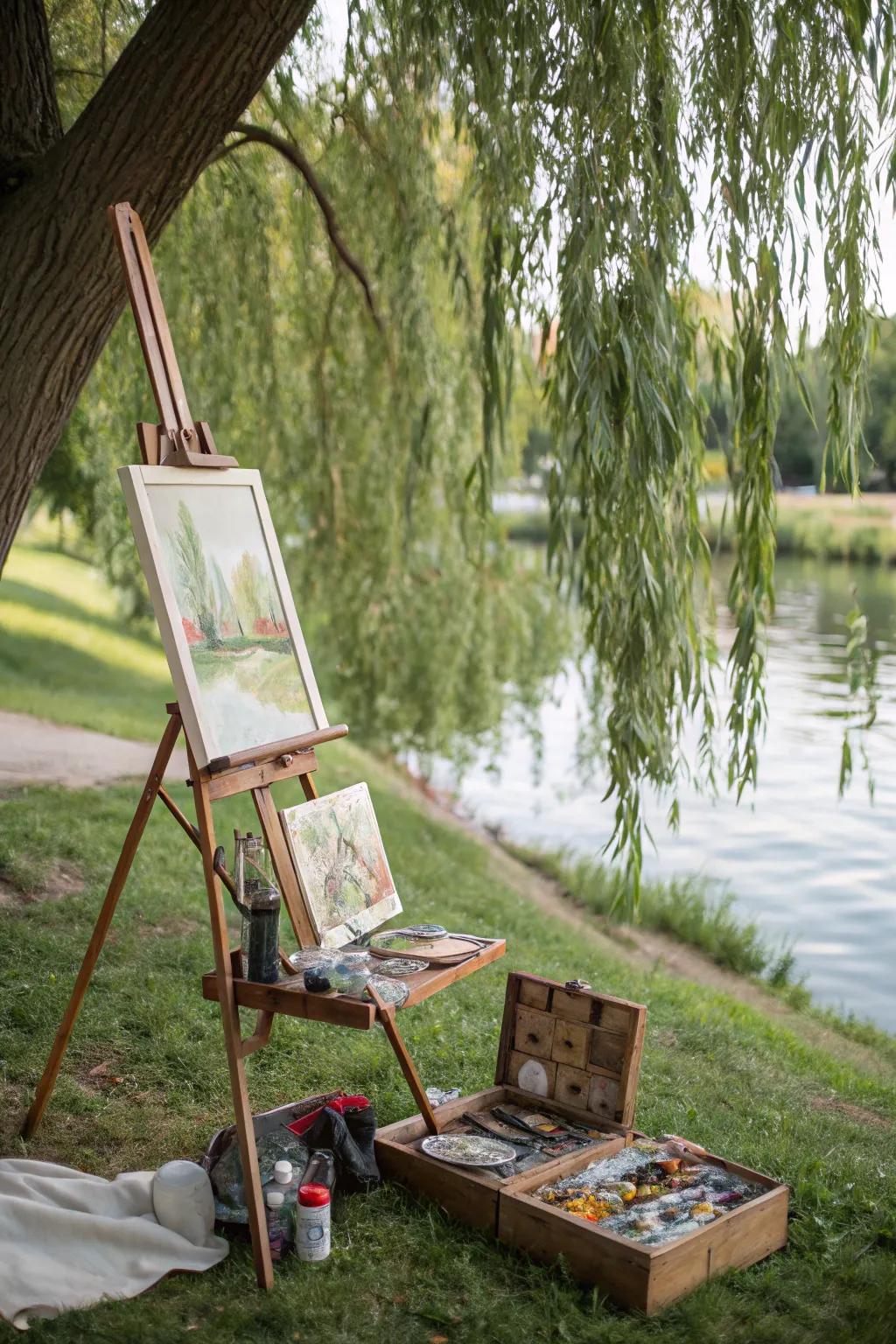 Create art inspired by the beauty of your weeping willow.