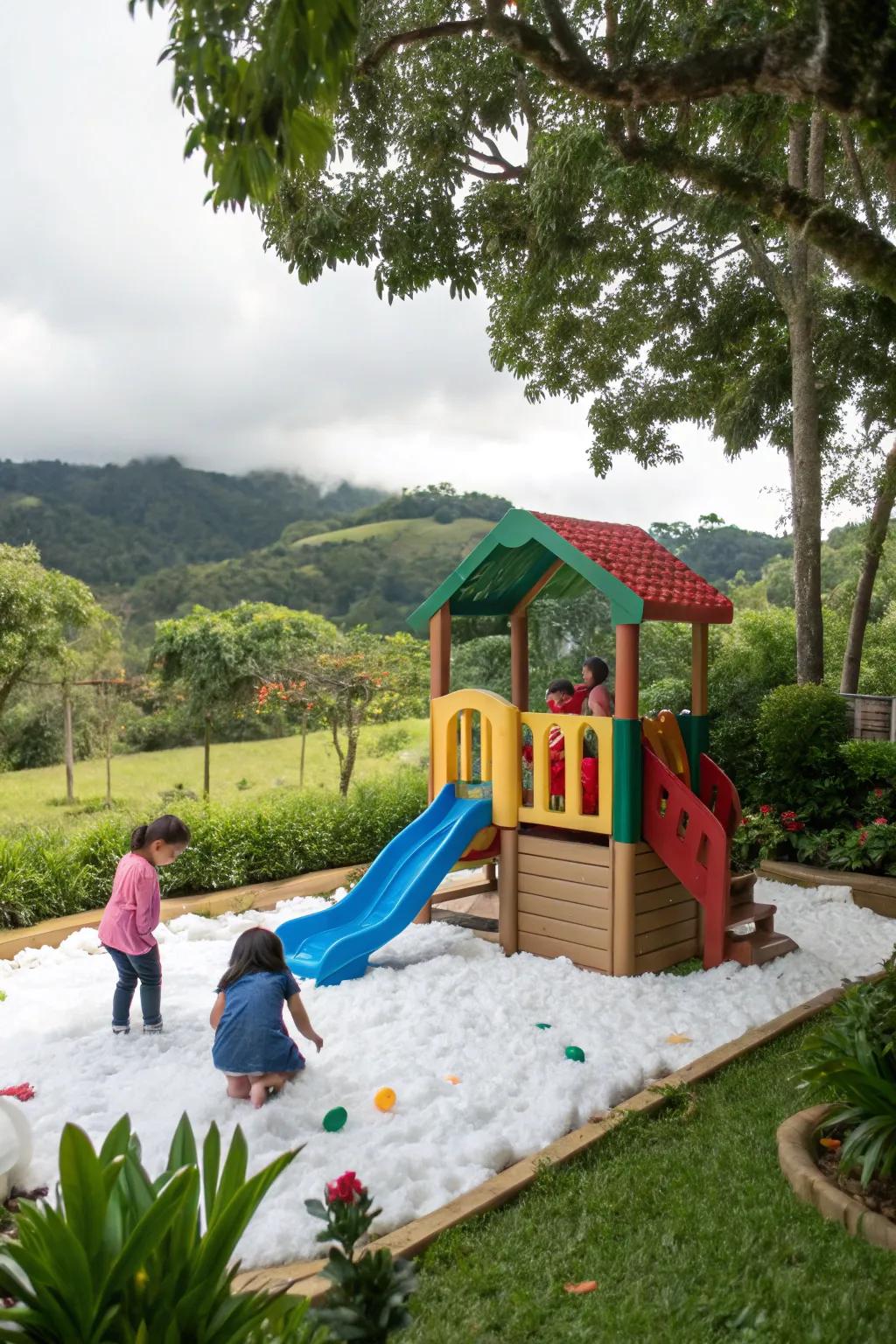 Eco-friendly foam offers a safe and sustainable play surface.