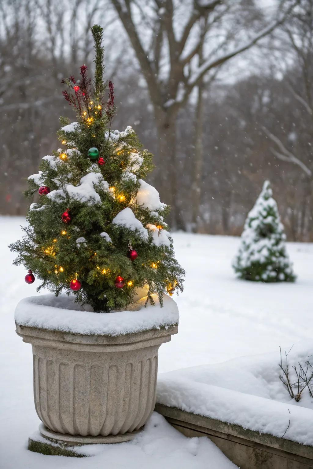 Miniature trees offer a classic and easy-to-maintain look
