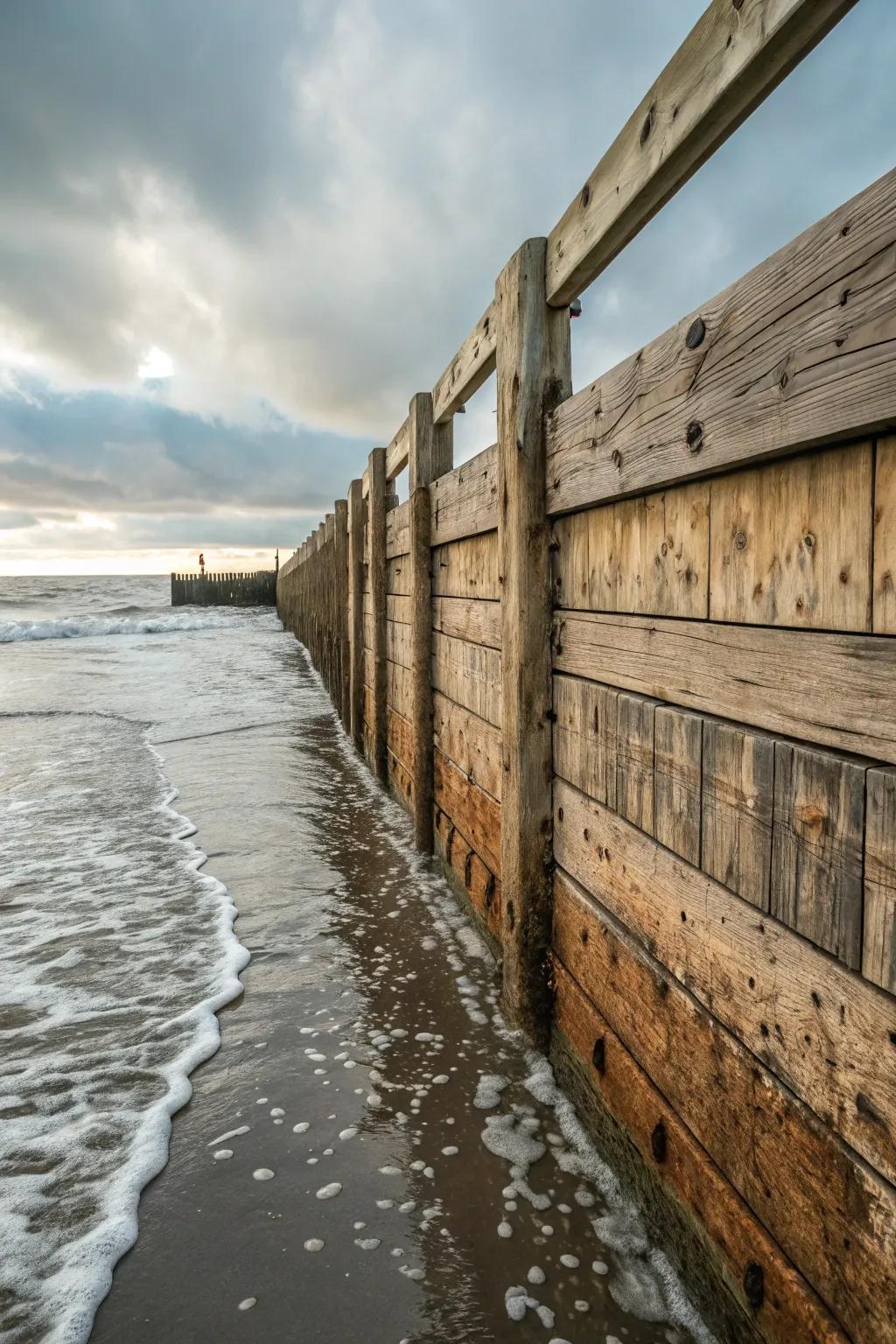 Contrasting colors create a bold, modern flair in this seawall design.