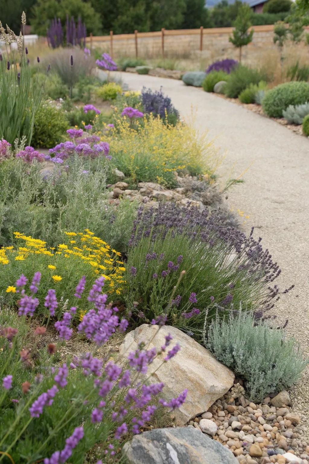 Herbaceous borders are both functional and visually appealing.