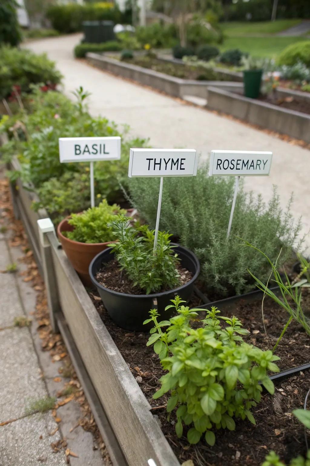 A corner dedicated to aromatic herbs.
