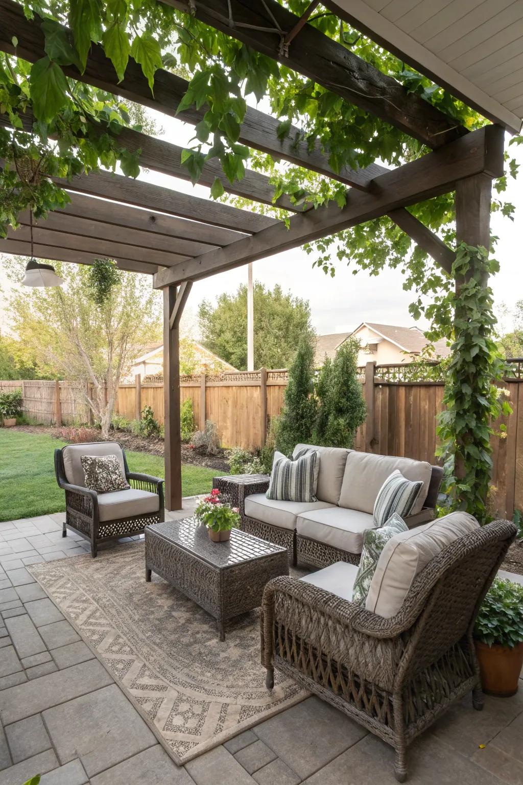 A pergola adds both function and style to your porch.