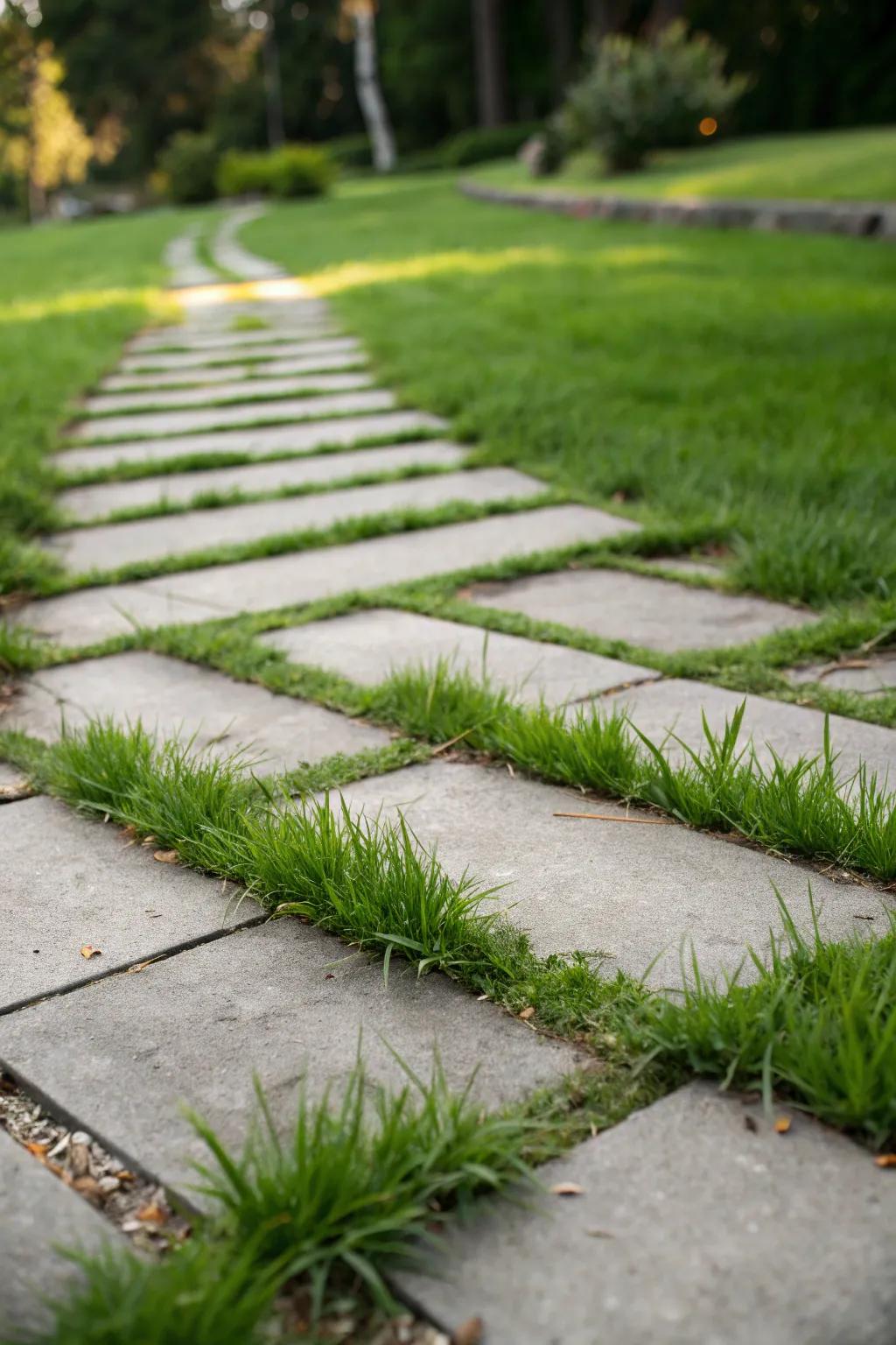 The perfect blend of concrete and greenery for a refreshing patio.