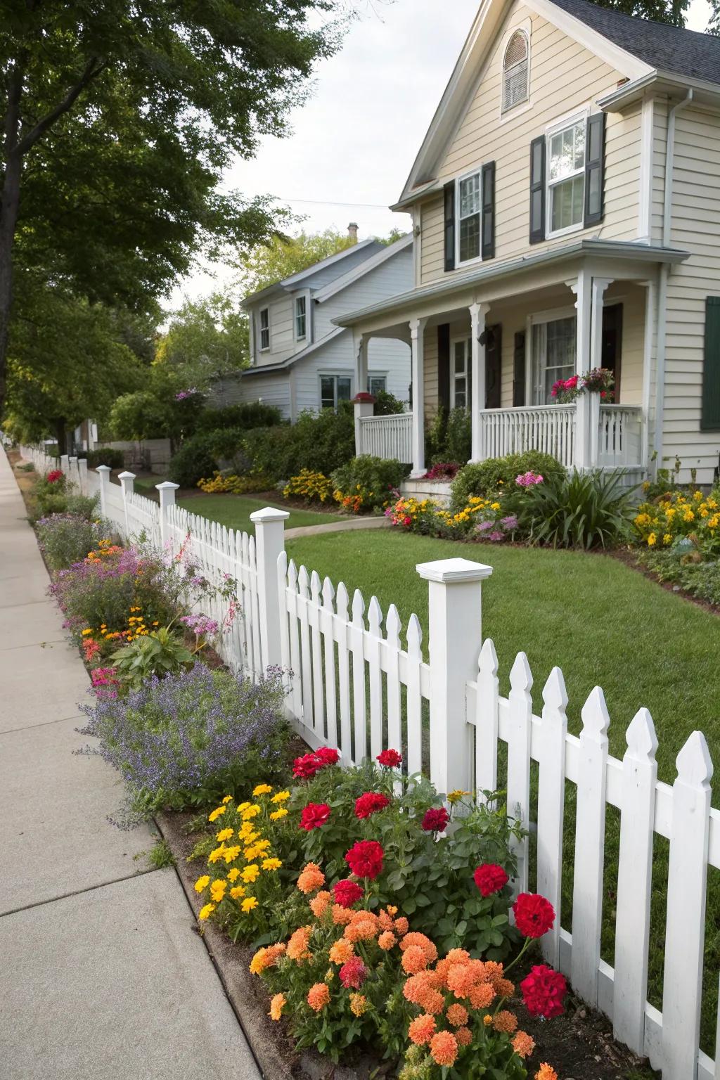 A classic white picket fence for that timeless charm.