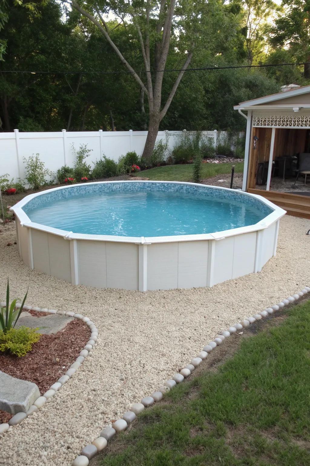 Combine gravel and sand for a natural-looking and effective pool base.