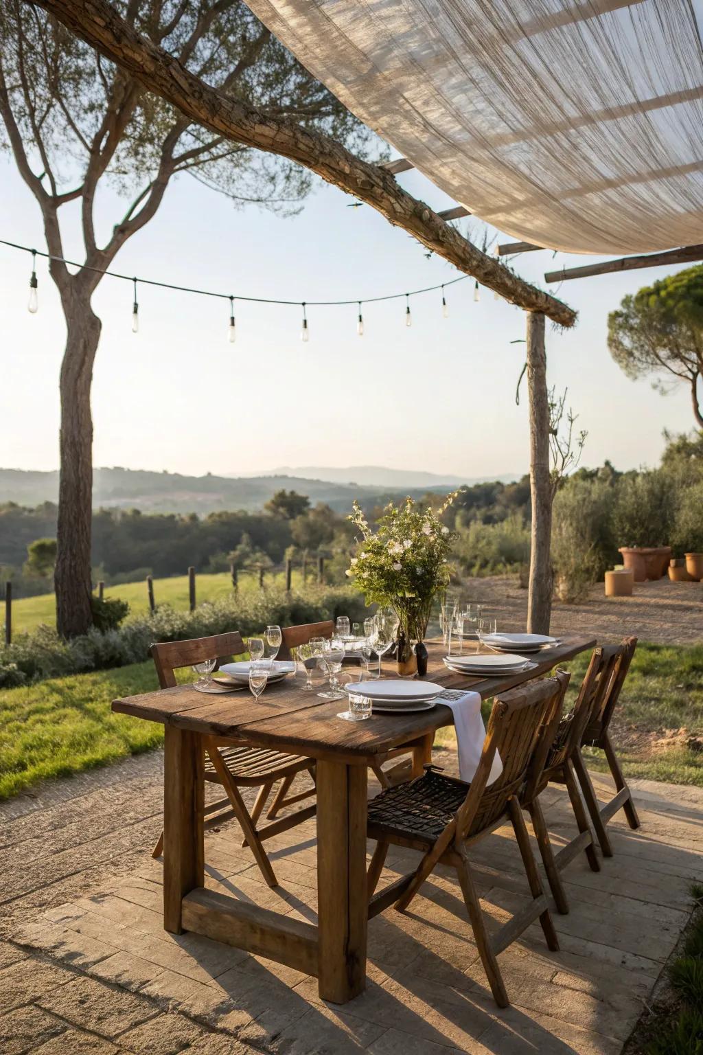 A charming open-air dining experience.