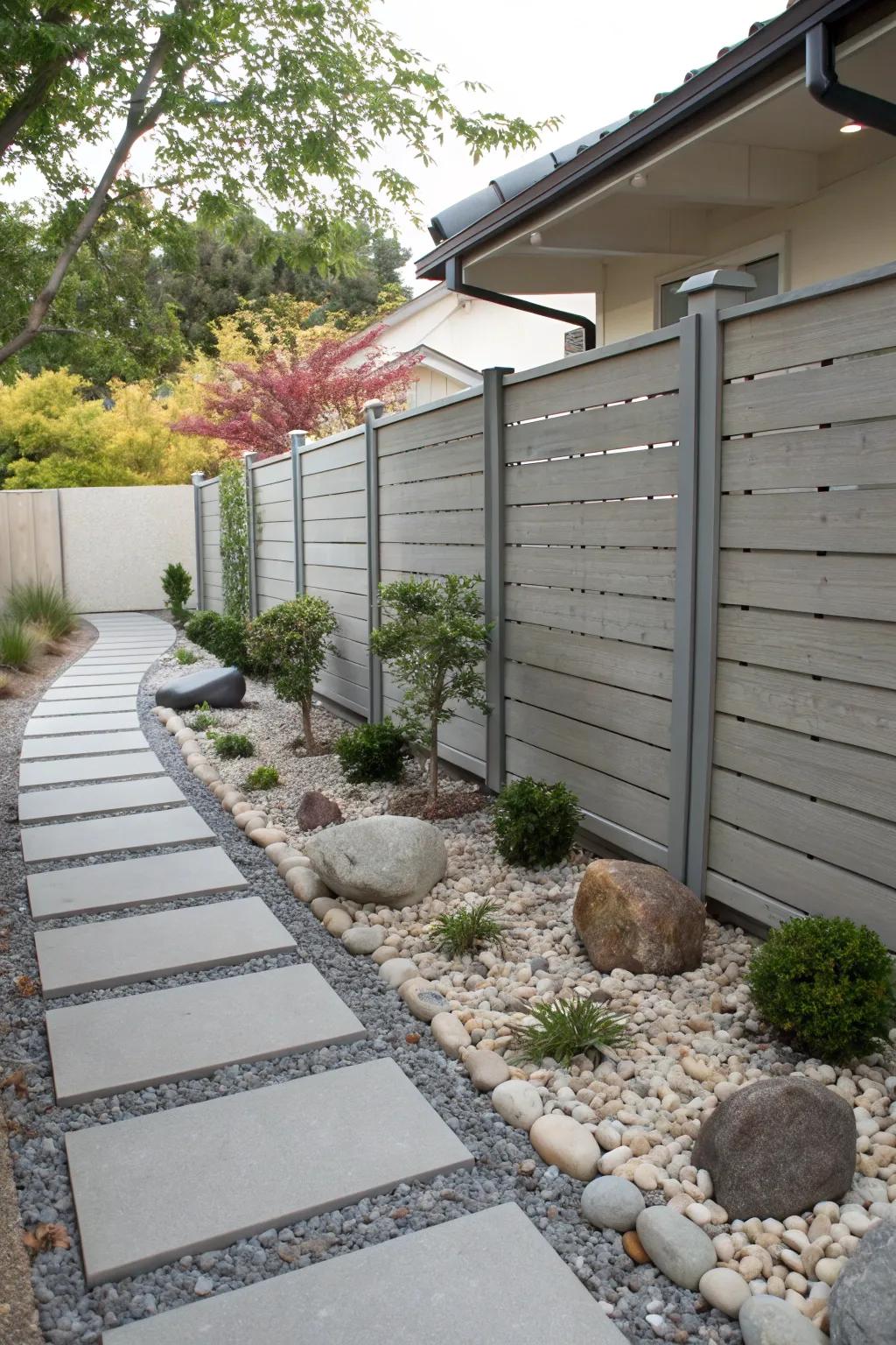 Sleek and modern: horizontal lines redefine fence design.