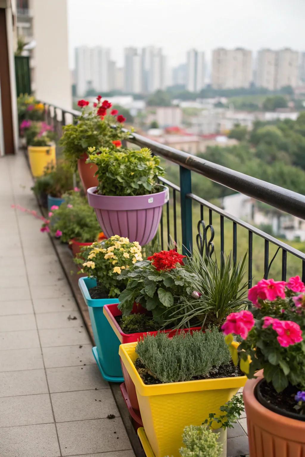 Create a vibrant garden with diverse container planting.