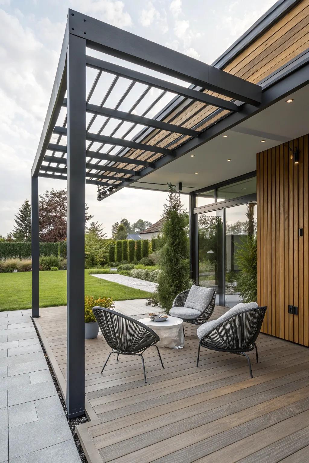 A stylish blend of metal and wood for modern appeal.