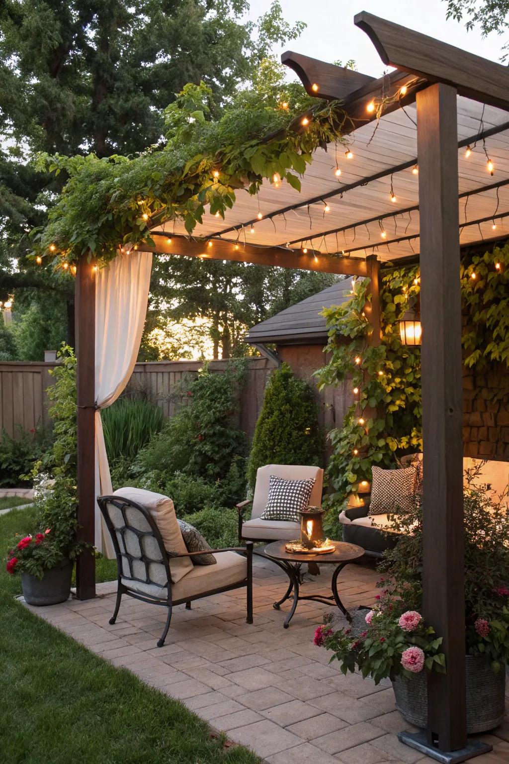 Transform your evenings with the charm of pergola awnings.