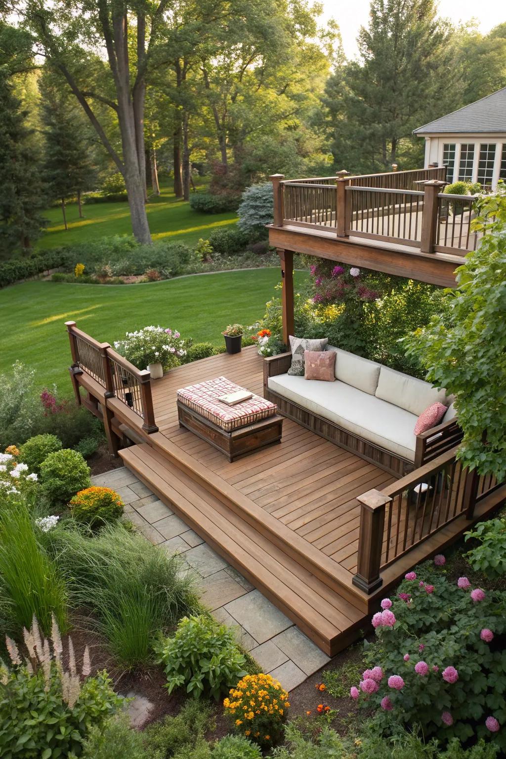 Maximize seating with built-in benches on your deck.
