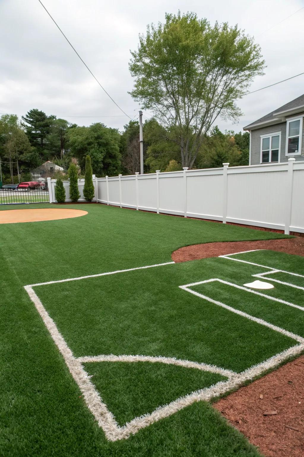 Artificial turf keeps your field looking fresh all year long.