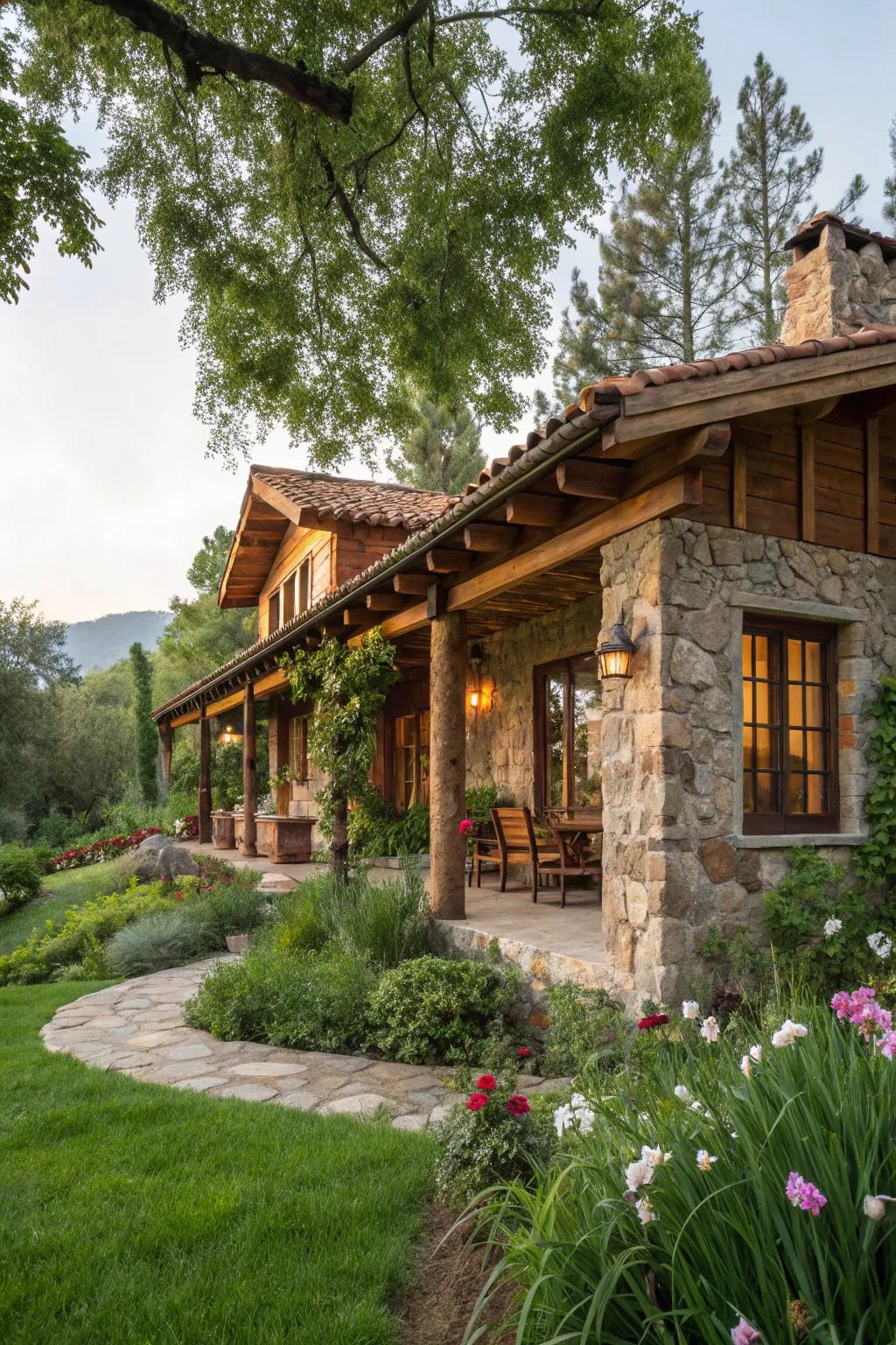 A rustic retreat nestled within nature's embrace.