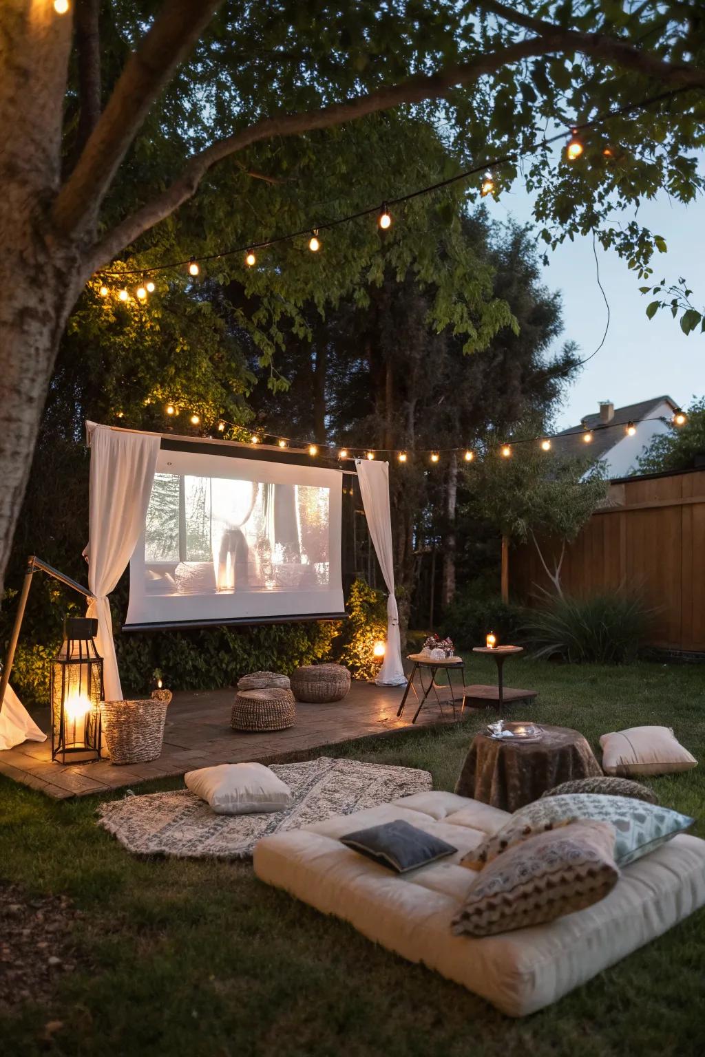 Enjoy a classic film under the stars in your own outdoor cinema.