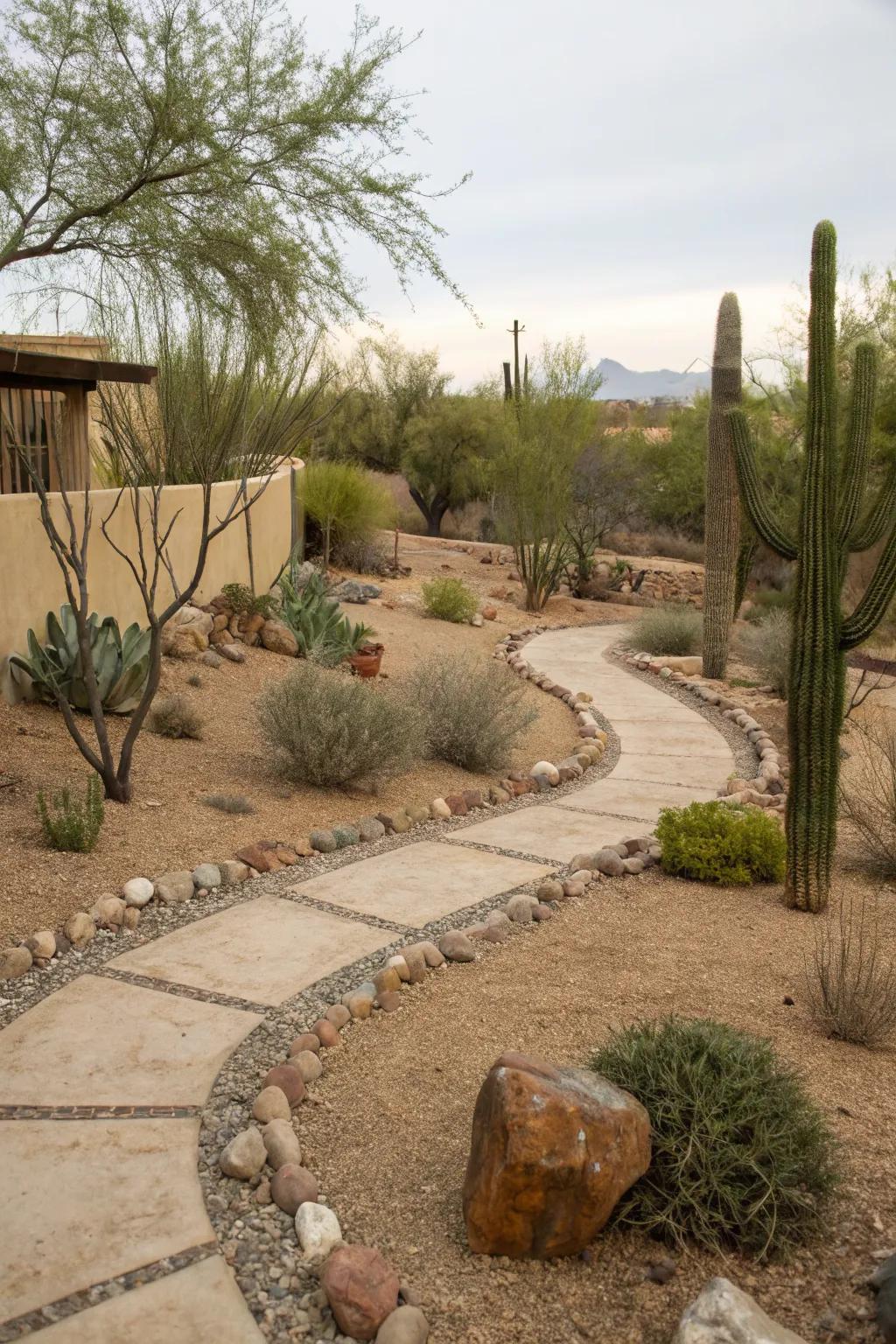 Gravel pathways add a natural, inviting element to your backyard.
