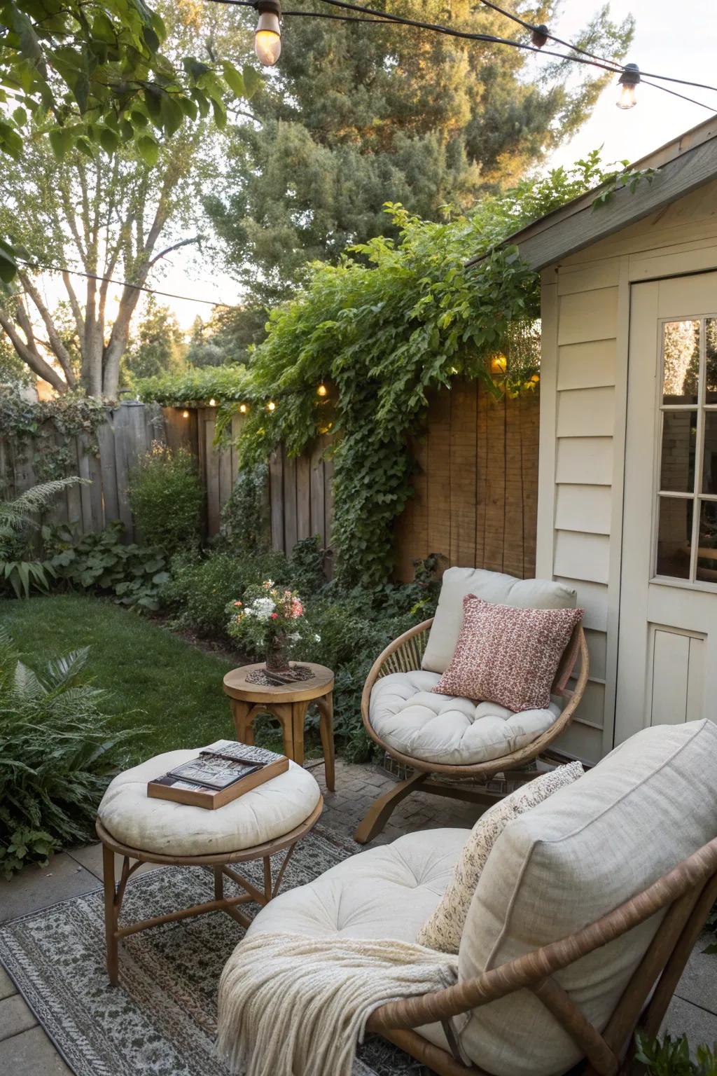 Seating nooks offer a secluded spot for relaxation and conversation.