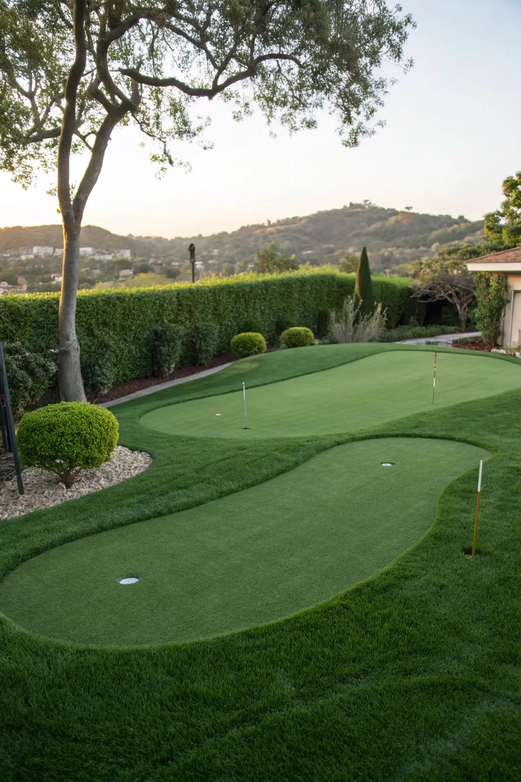 Embrace the challenge with an undulating green in your backyard.