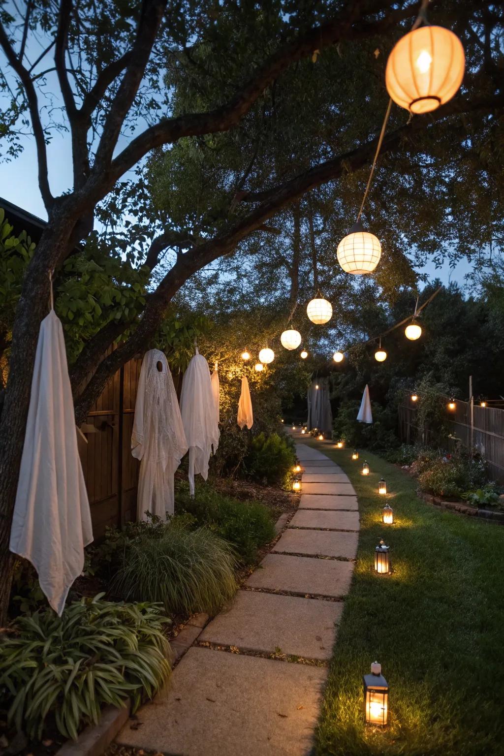Guide your guests with a ghostly pathway.