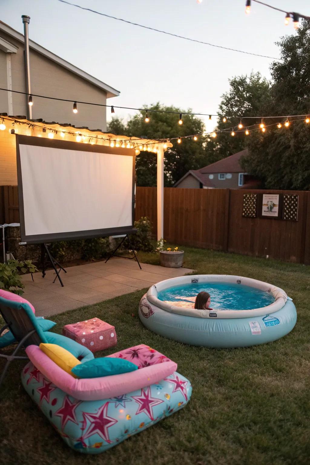Enjoy a splashy outdoor cinema experience.