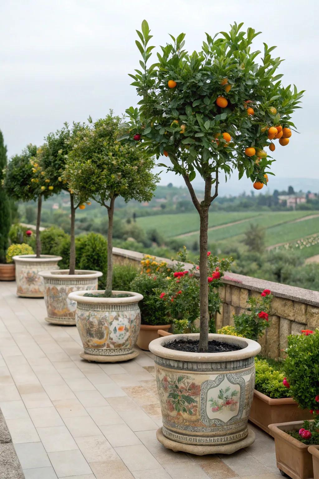 Dwarf trees are perfect for limited spaces.