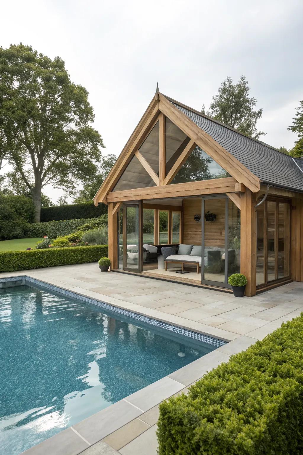 An A-frame pavilion offering both style and shade.
