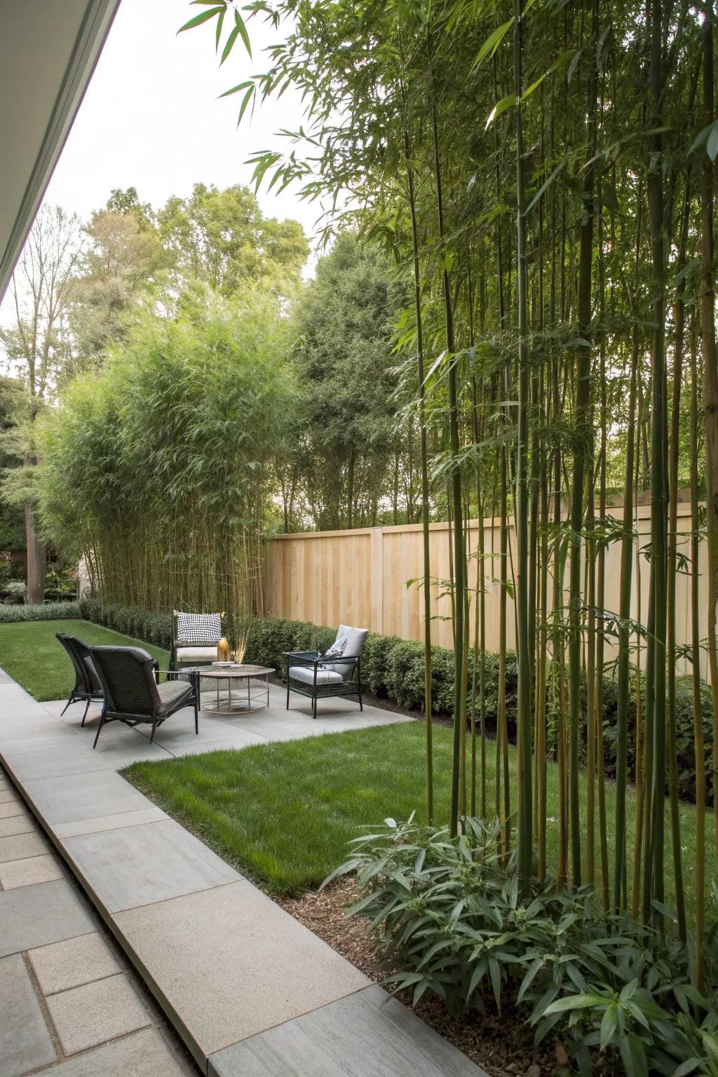 Bamboo adds a contemporary flair while ensuring privacy.